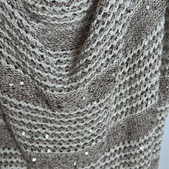 NWOT INC International Concepts Cowl Neck Loose-knit Sparkle Tank Sweater - M - Picture 2 of 8